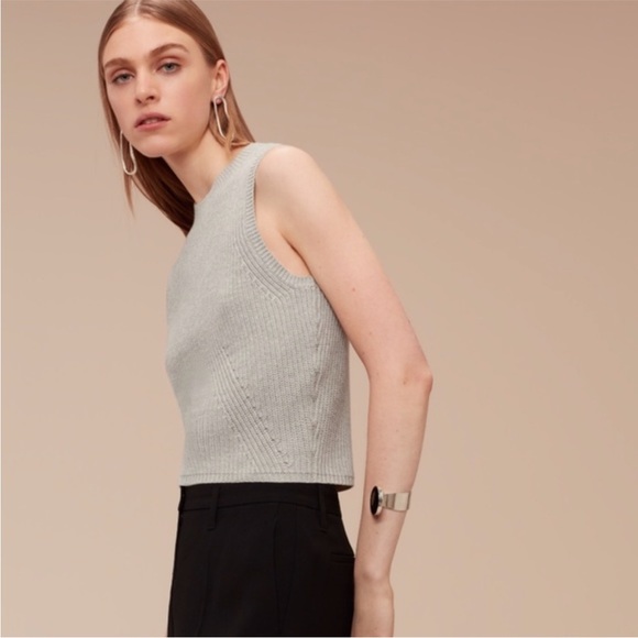 Aritzia Sleeveless Knit Grey Top - Picture 2 of 8